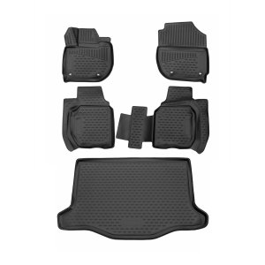 Honda Jazz Floor-Trunk Mats - Omac - HB KIT 3D - Black - 2014